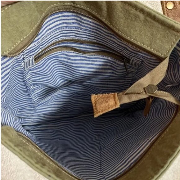 Vintage “Par Avion – Air Mail” Canvas and Leather Messenger Bag - Picture 11 of 16